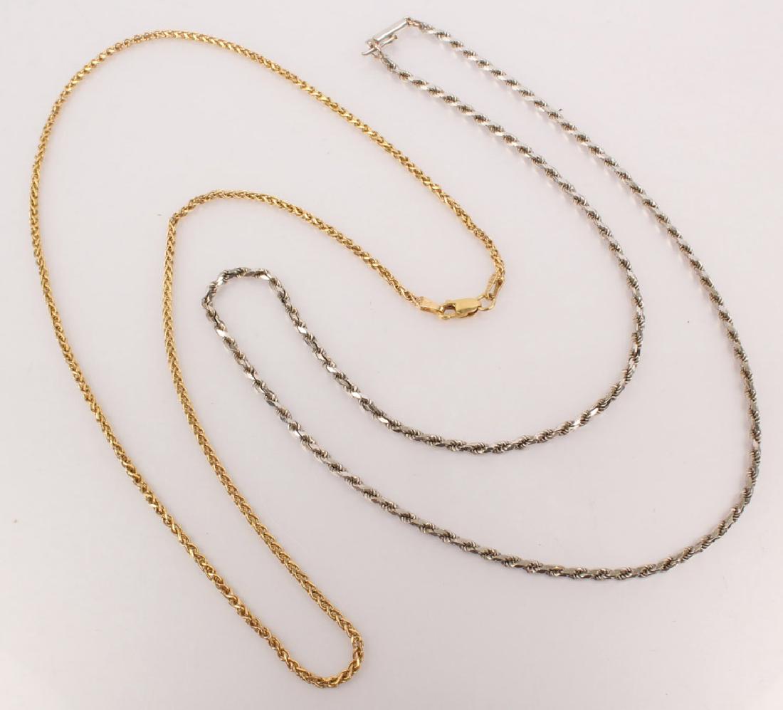 2 14K YELLOW GOLD TWISTED ROPE CHAINS 18" (1 of 3)