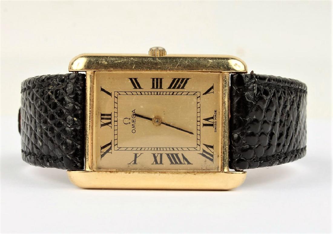 GENTLEMEN'S OMEGA 14K YELLOW GOLD TANK WRISTWATCH (1 of 4)
