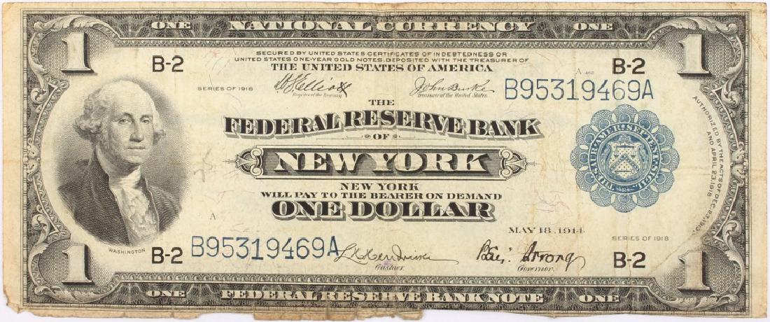 $1.00 NEW YORK FEDERAL RESERVE NATIONAL 1918 NOTE (1 of 2)