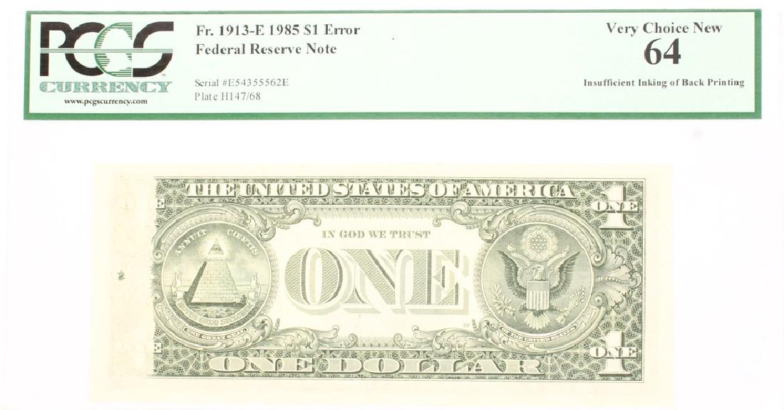 $1.00 PCGS VCN64 FEDERAL RESERVE ERROR NOTE 1985 (1 of 6)