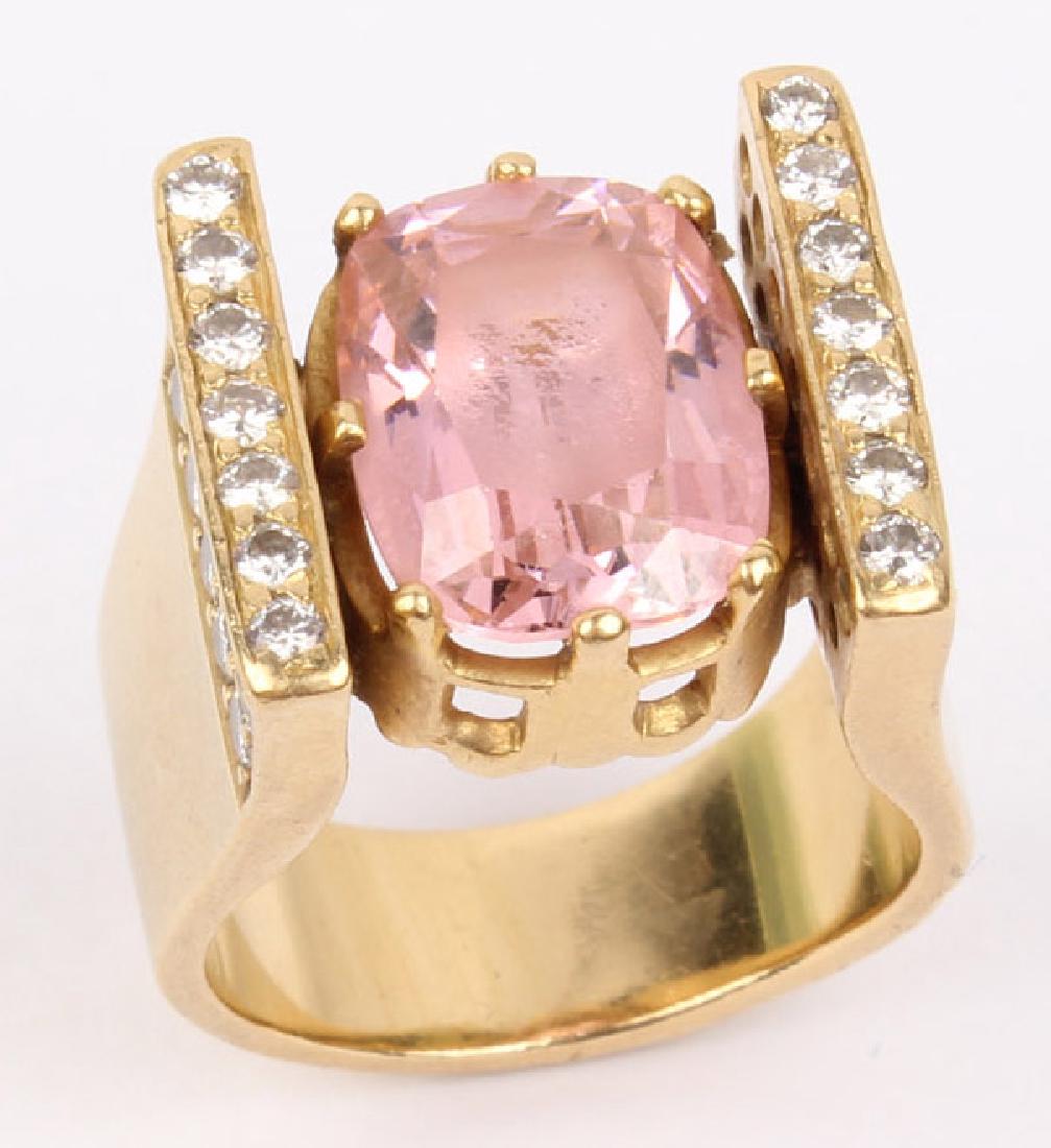 18K YELLOW GOLD PINK TOURMALINE RING (1 of 5)