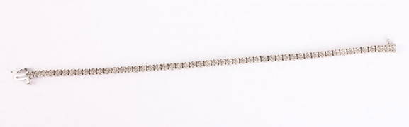 LADIES 14K WHITE GOLD DIAMOND TENNIS BRACELET (1 of 6)