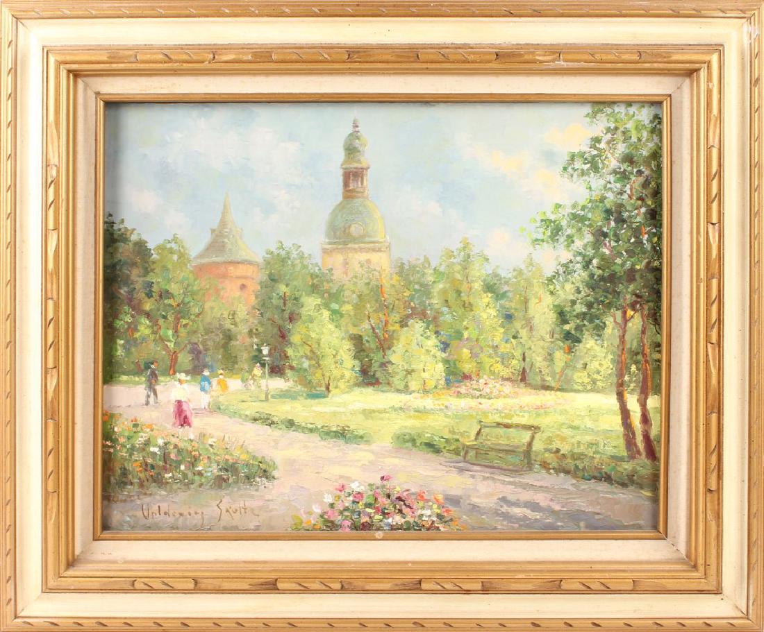 VOLDEMARS SKULTE LATVIAN ESPLANADES OIL ON CANVAS (1 of 5)