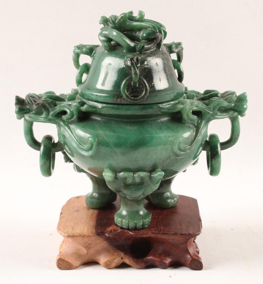 JADEITE CENSOR WITH WOODEN BASE (1 of 3)