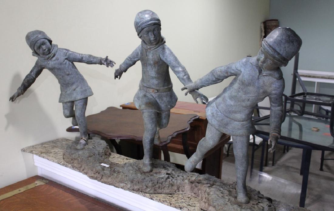 BRONZE CHILDREN LAWN STATUARY (1 of 6)