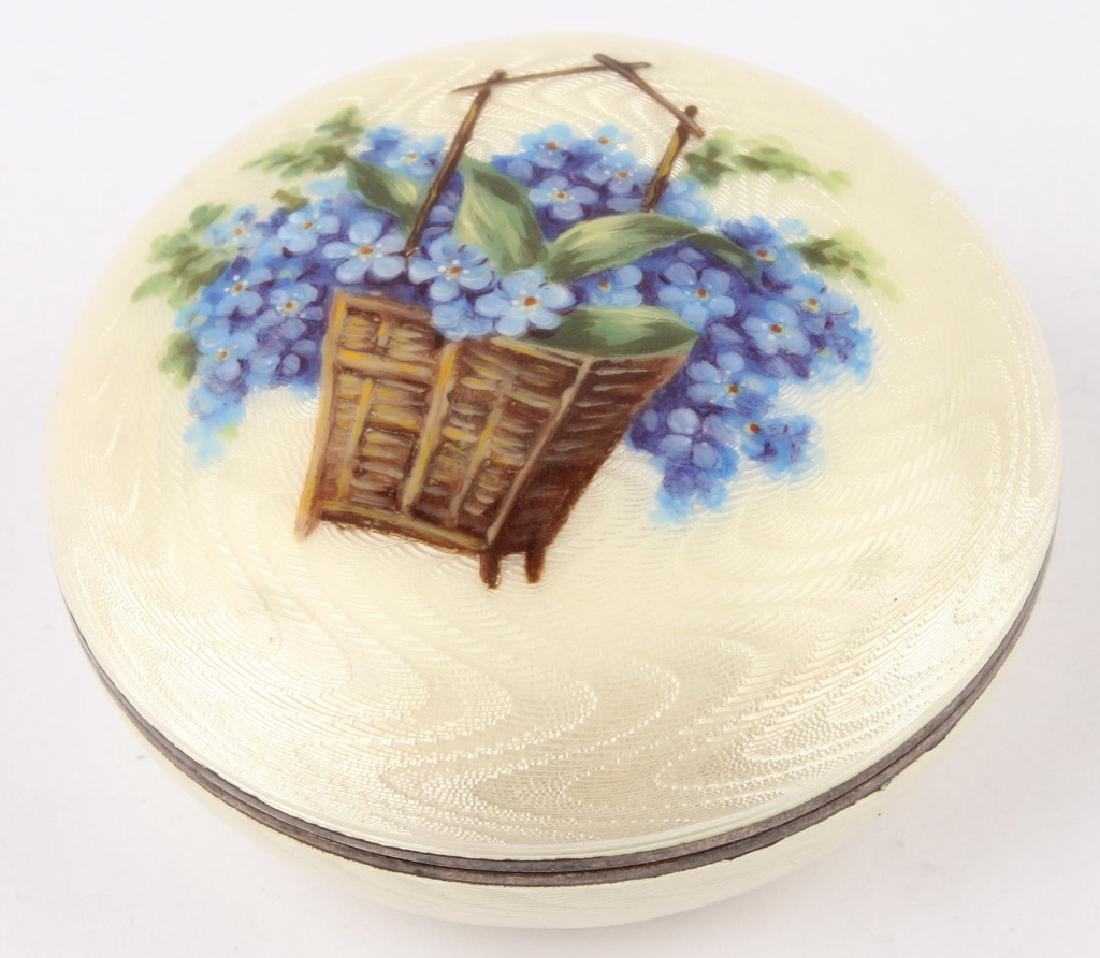 ANTIQUE .935 SILVER FLORAL GUILLOCHE TRINKET BOX (1 of 4)