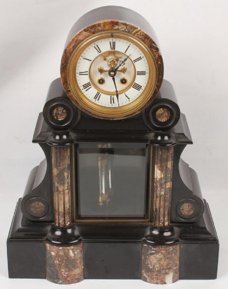 FRENCH SLATE MARBLE MERCURY PENDULUM CLOCK
