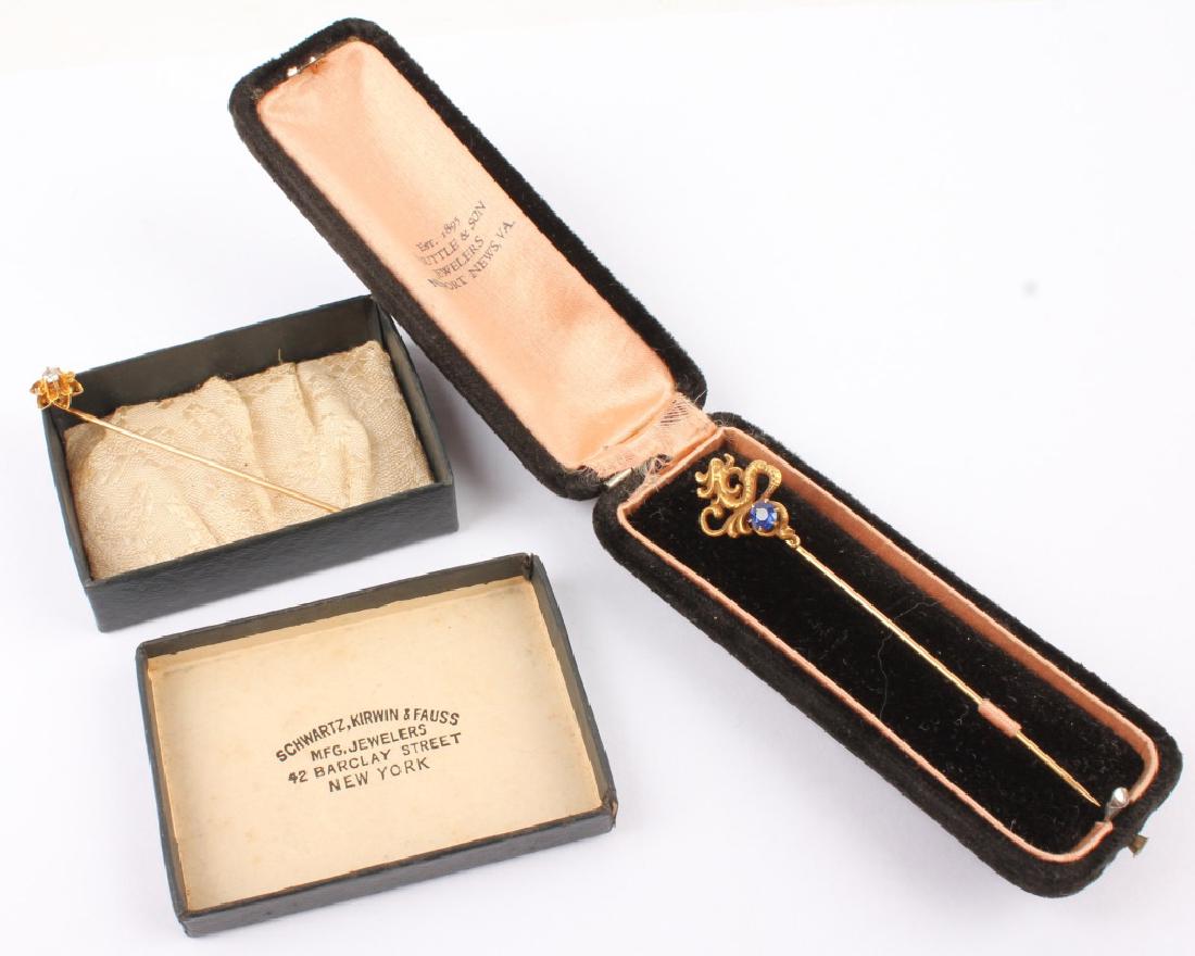 2 20TH CENTURY 14K YELLOW GOLD STICK PINS (1 of 4)