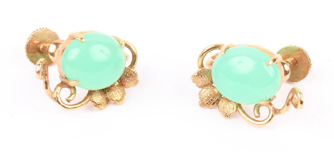 14K YELLOW GOLD & JADE EARRINGS (1 of 3)
