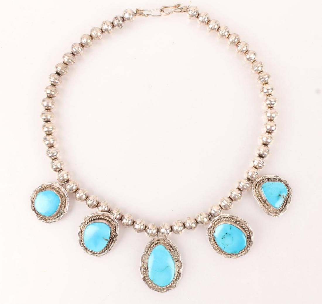 STERLING SILVER TURQUOISE NECKLACE (1 of 4)