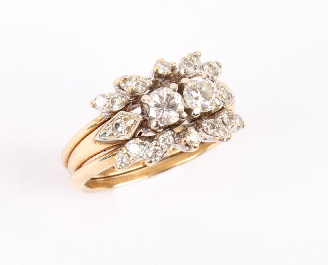 14K YELLOW GOLD SINGLE CUT WEDDING SET (1 of 3)