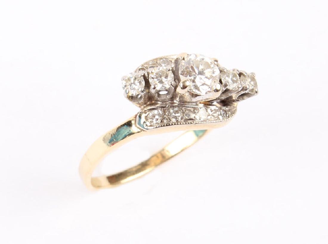 14K YELLOW GOLD FIVE STONE DIAMOND RING (1 of 3)