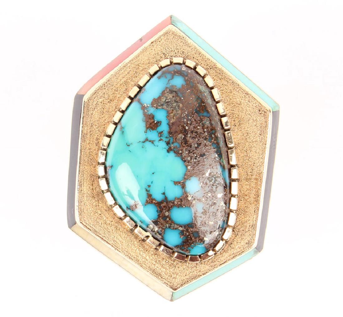 14K GOLD DON JUAN JOHNSON NAVAJO TURQUOISE RING (1 of 4)