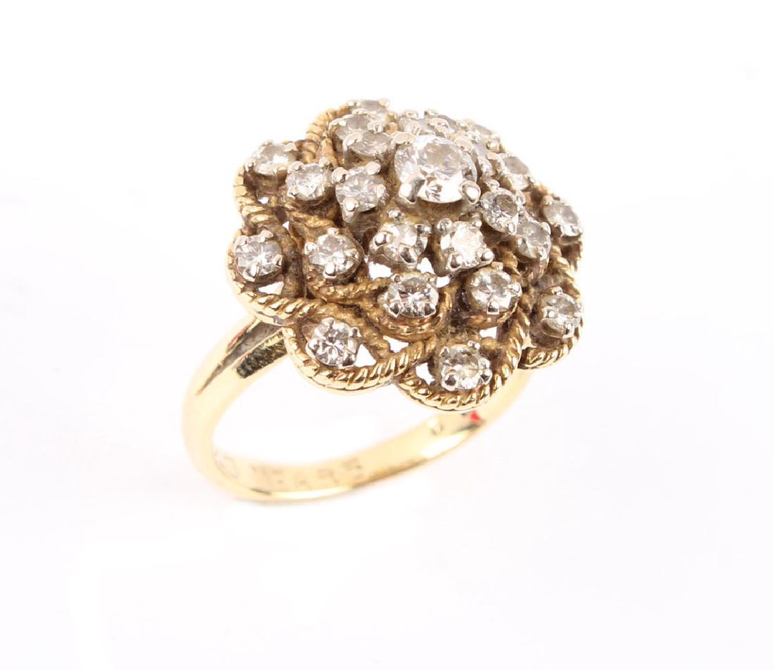 LADIES 18K GOLD DIAMOND CLUSTER RING (1 of 4)