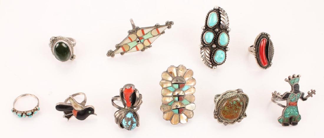 10 MIXED STERLING SILVER RINGS (1 of 7)