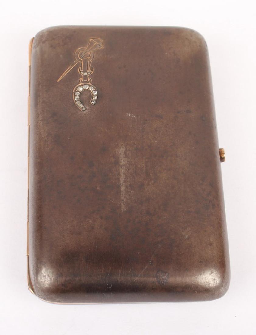 GOLD INLAY & DIAMOND CIGARETTE CASE (1 of 4)