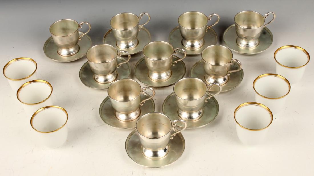10 STERLING SILVER FISHER TEA CUP & SAUCER SETS (1 of 5)
