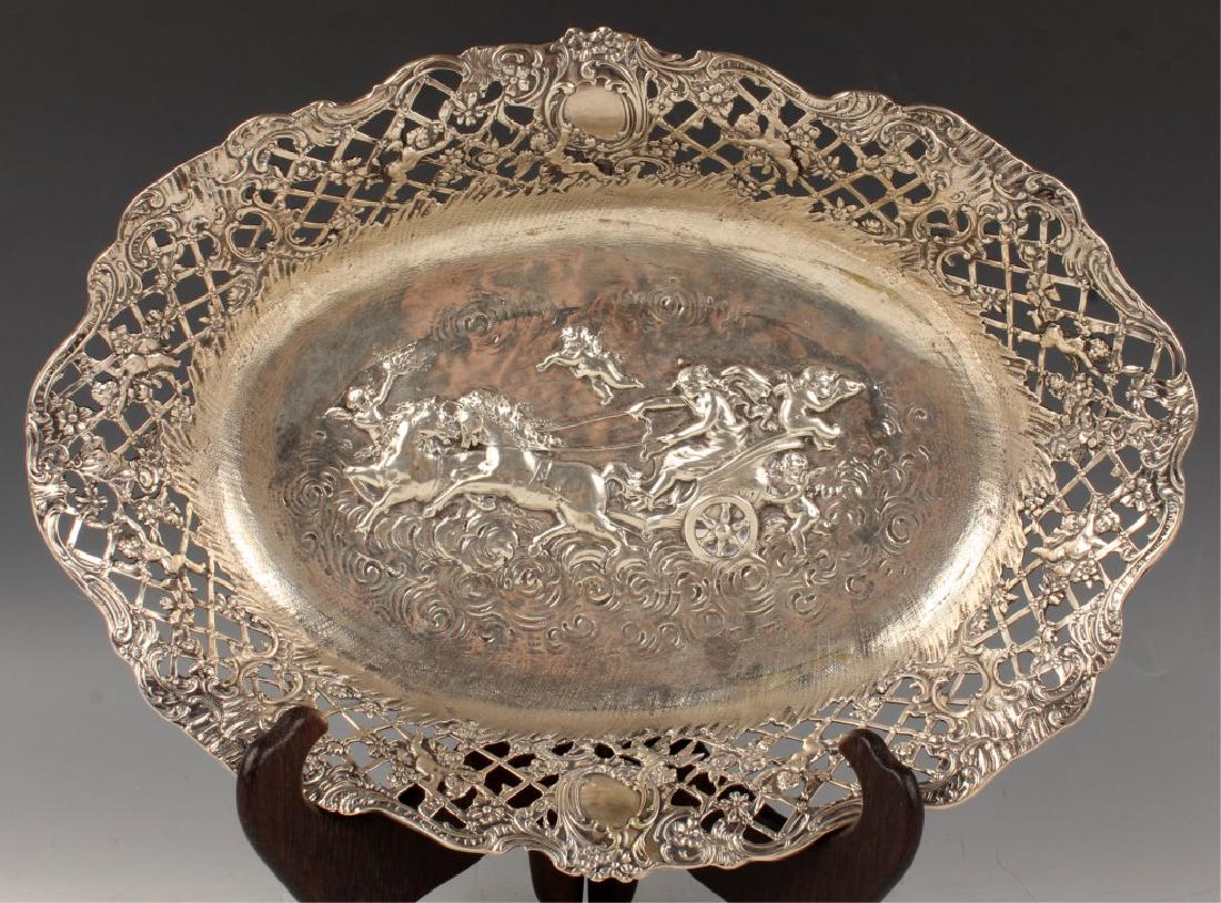 EARLY STERLING SILVER RETICULATED CHERUB BASKET (1 of 3)