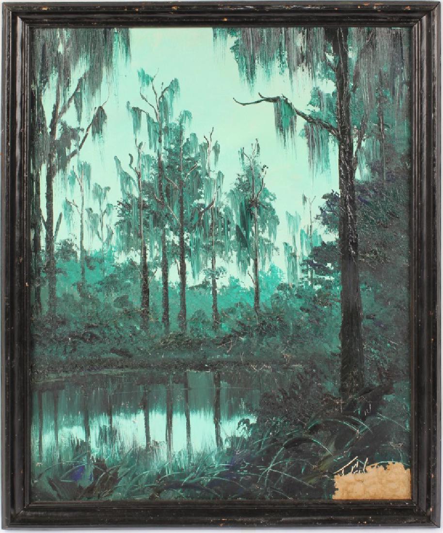 JAMES GIBSON FLORIDA HIGHWAYMEN OIL ON BOARD (1 of 4)
