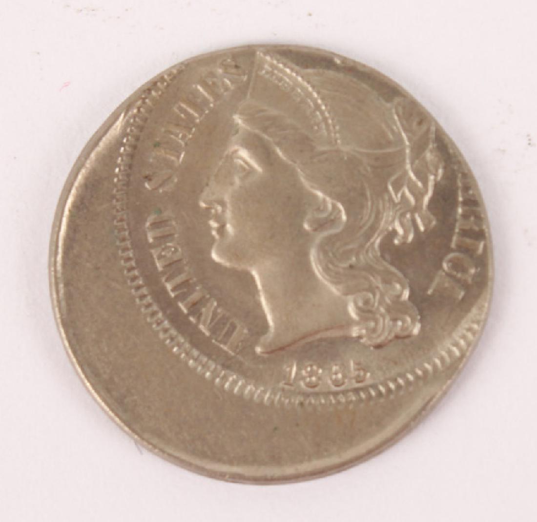 1865 NICKEL THREE CENT PIECE ERROR OFF CENTER COIN (1 of 2)