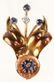 14K TWO TONE DIAMOND & SAPPHIRE ART DECO EARRINGS - 2
