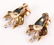 14K TWO TONE DIAMOND & SAPPHIRE ART DECO EARRINGS - 4