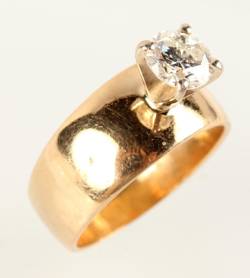 LADIES 14K YELLOW GOLD DIAMOND SOLITAIRE RING (1 of 3)
