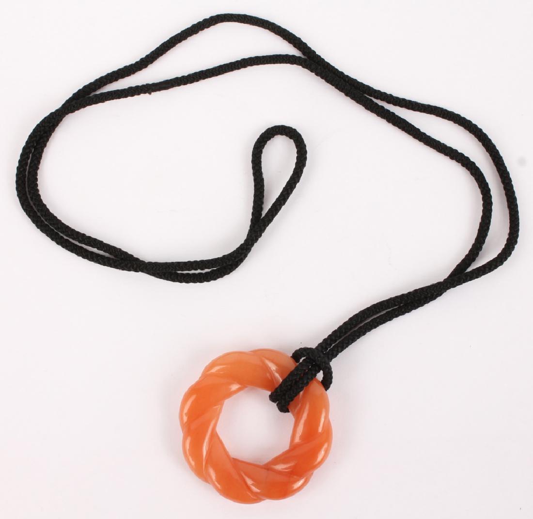 ORANGE JADE CHINESE PENDANT (1 of 2)