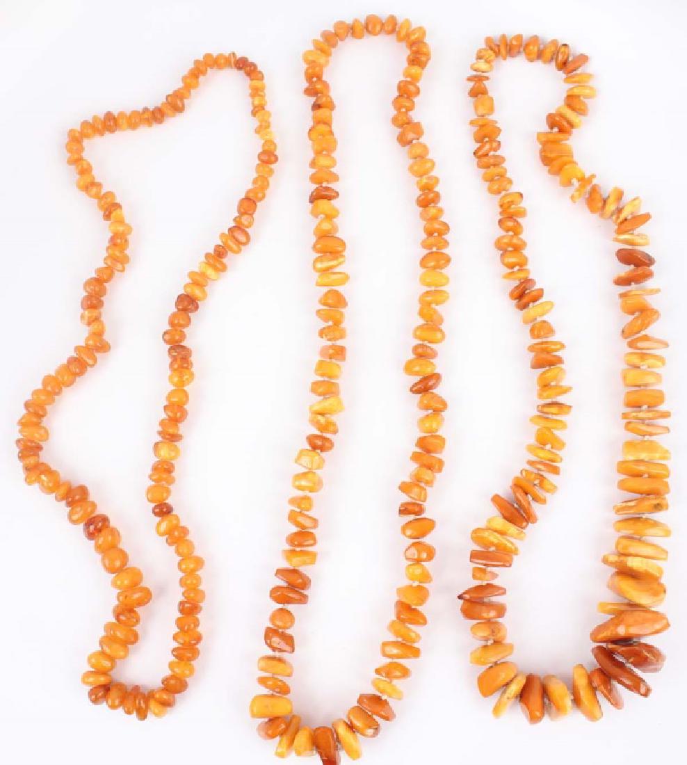BALTIC AMBER BEADED NECKLACES - LOT OF 3 (1 of 4)