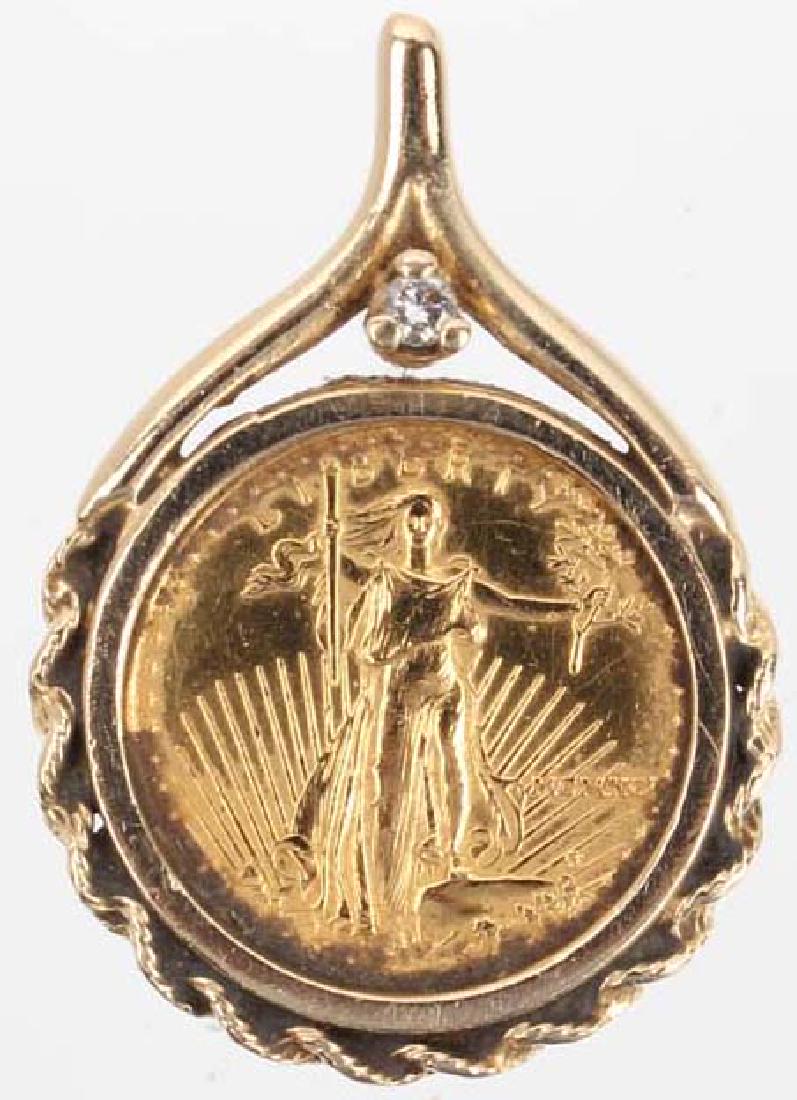 1/10TH OUNCE EAGLE IN 14K YELLOW GOLD BEZEL (1 of 2)