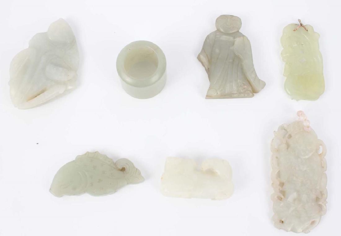 CHINESE JADE CARVINGS - LOT OF 7 (1 of 8)