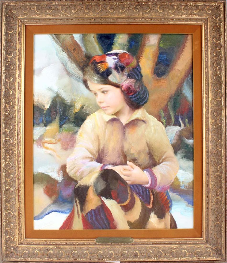 FRANCISCO MASSERIA FEMALE OIL PORTRAIT PAINTING (1 of 5)