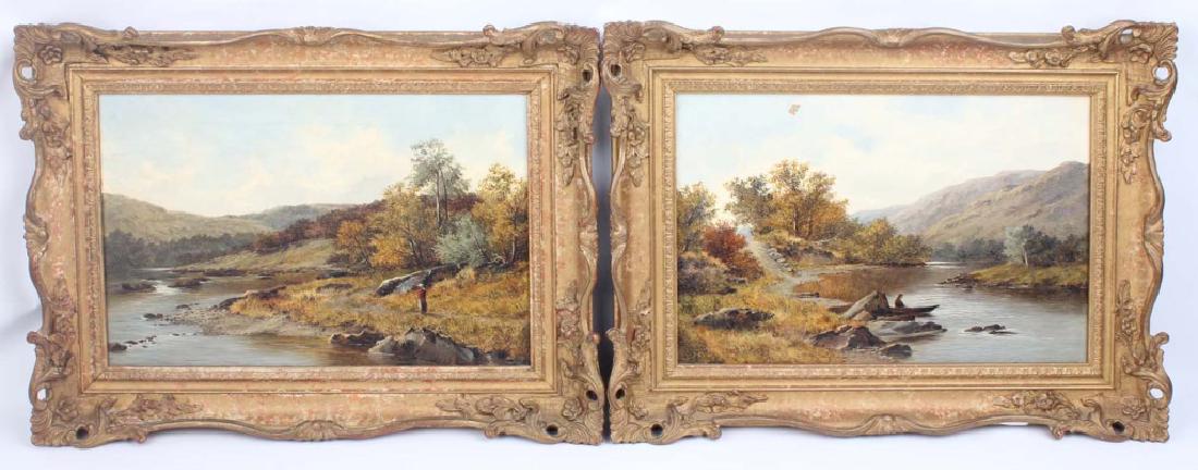 CALLOWHILL PAIR OF OIL PAINTINGS RIVER LANDSCAPE (1 of 8)