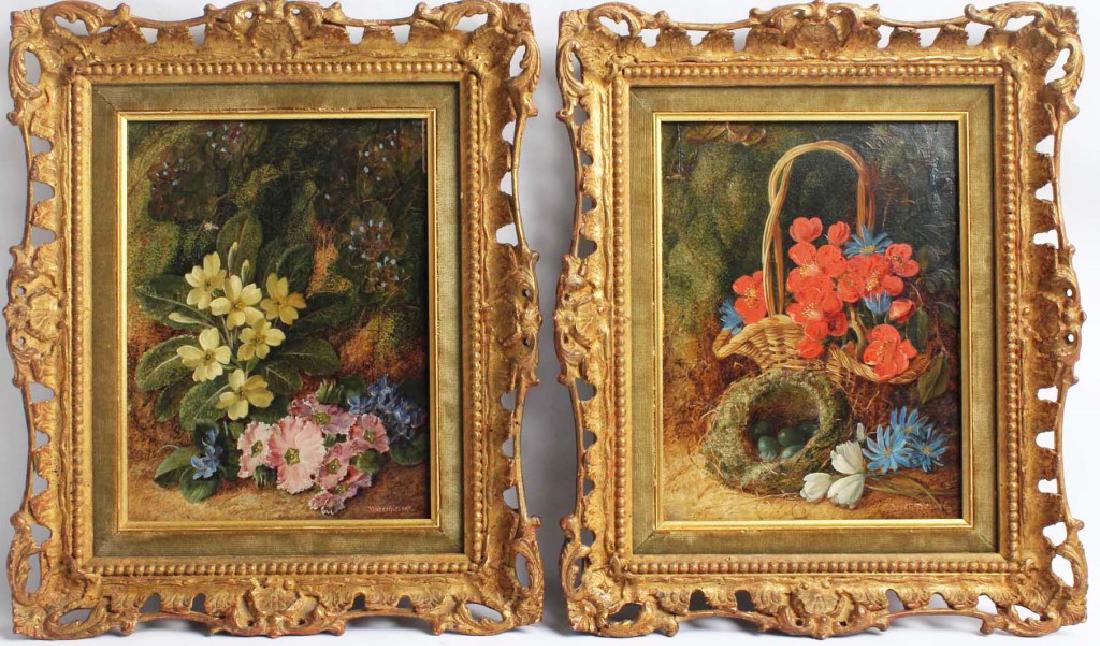 VINCENT CLARE FLORAL BASKET OIL PAINTINGS (1 of 5)