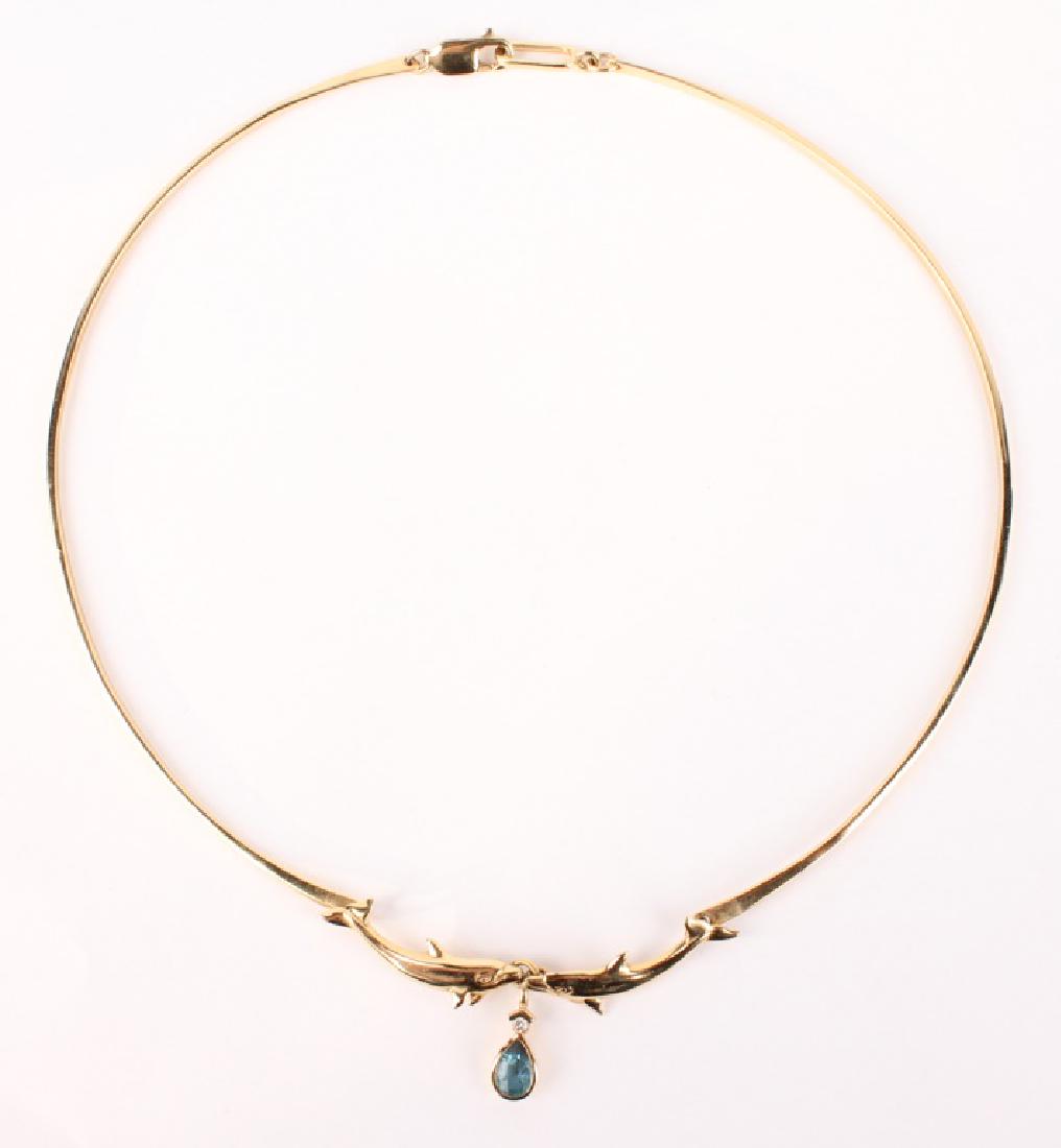 LADIES 14K YELLOW GOLD DOLPHIN NECKLACE (1 of 3)