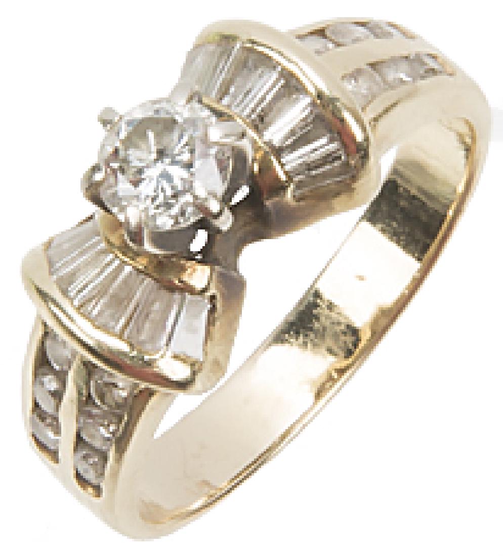 LADIES 14K YELLOW GOLD DIAMOND WEDDING RING (1 of 8)
