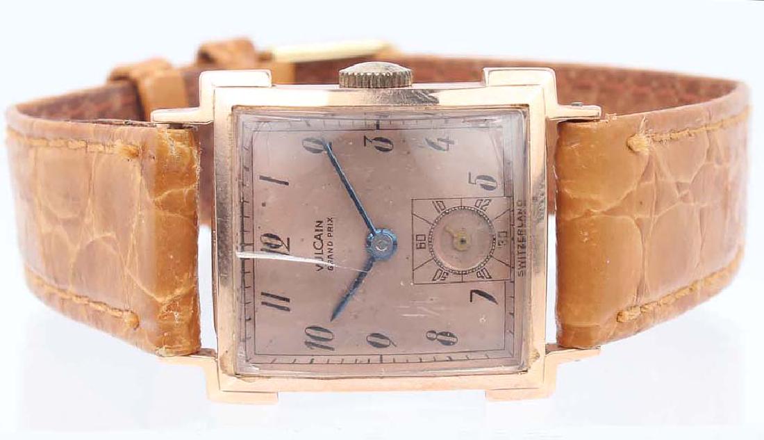 GENTLEMEN`S 14K GOLD VULCAIN GRAND PRIX WRISTWATCH (1 of 3)