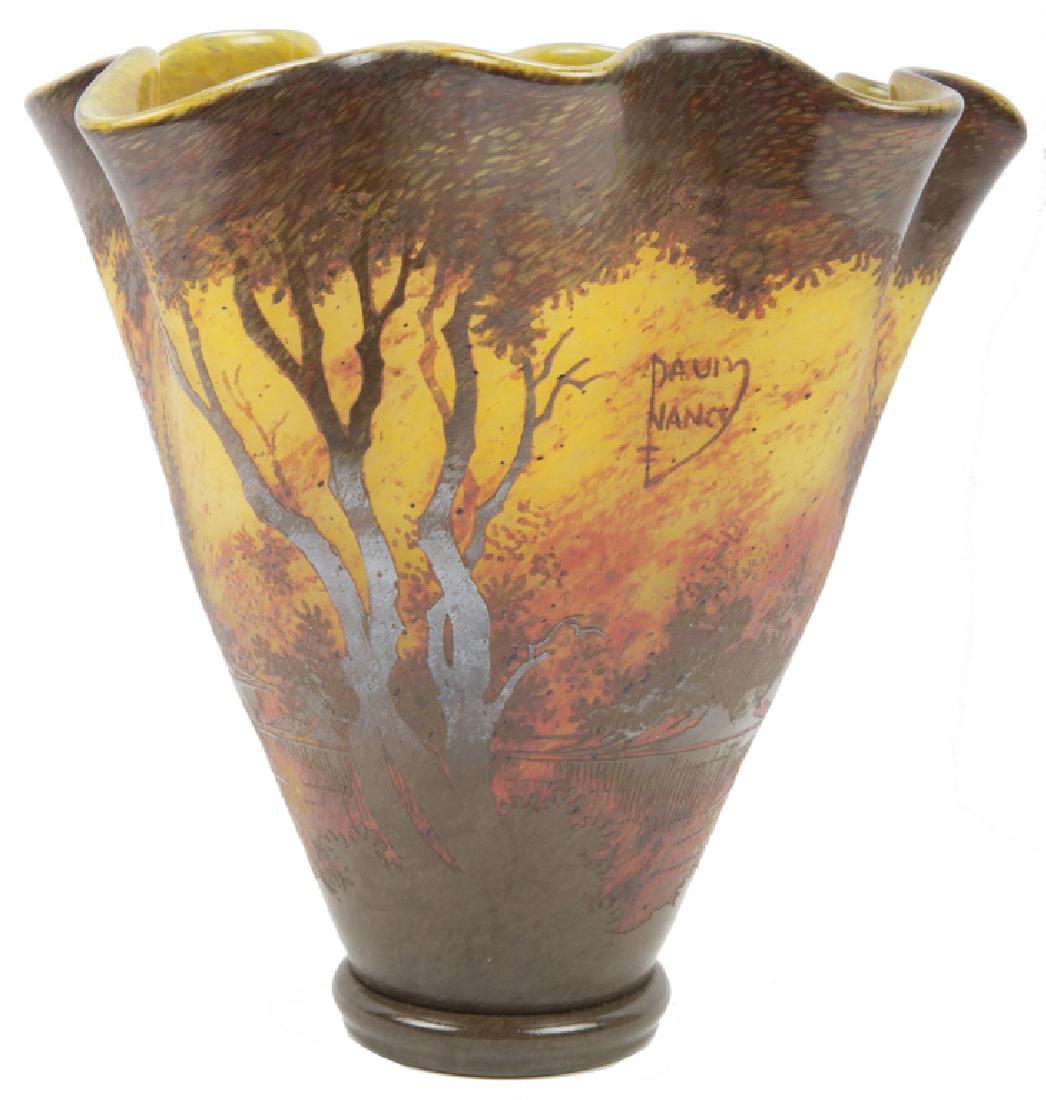DAUM NANCY "AUTUMN WOODS" CAMEO ART GLASS VASE (1 of 7)