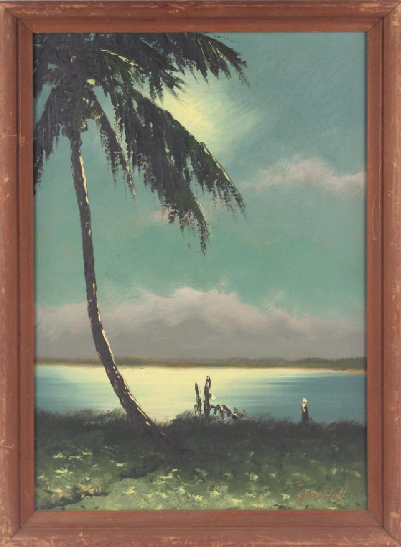 FLORIDA HIGHWAYMEN HAROLD NEWTON OIL ON BOARD (1 of 4)