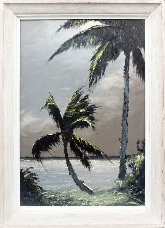 ALFRED HAIR FLORIDA HIGHWAYMEN WATERFRONT PAINTING (1 of 3)