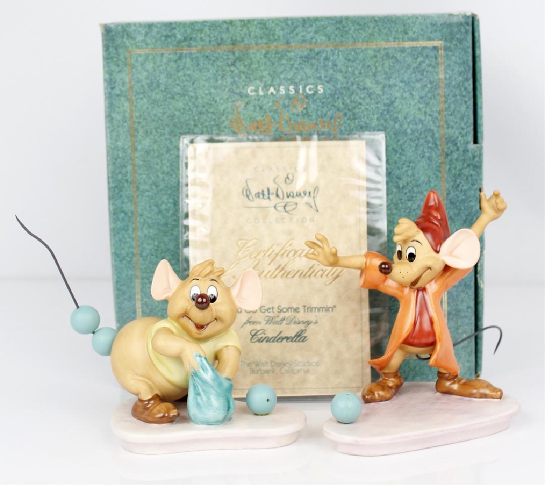 CLASSIC WALT DISNEY COLLECTION - CINDERELLA: CLASSIC WALT DISNEY COLLECTION - CINDERELLA Walt Disney's Classic Collection figurines. From Cinderella, both titled "You Go Get Some Trimmin'"Gus and Jaq. Both marked with the Steamboat Wheel, 1992. 