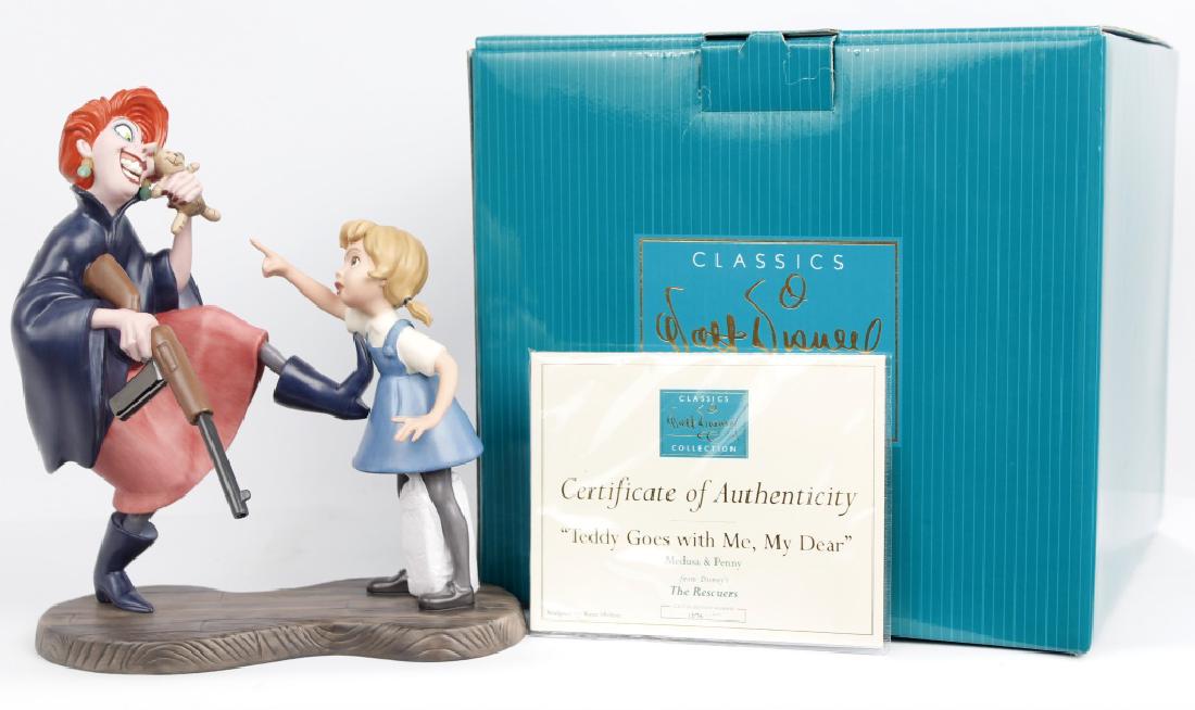 CLASSIC WALT DISNEY COLLECTION - RESCUERS: CLASSIC WALT DISNEY COLLECTION - RESCUERS Walt Disney's Classic Collection Figurine. From The Rescuers, titled "Teddy Goes With Me, My Dear." Marked with the Signing Harp, 2003. Limited edition 1376/1