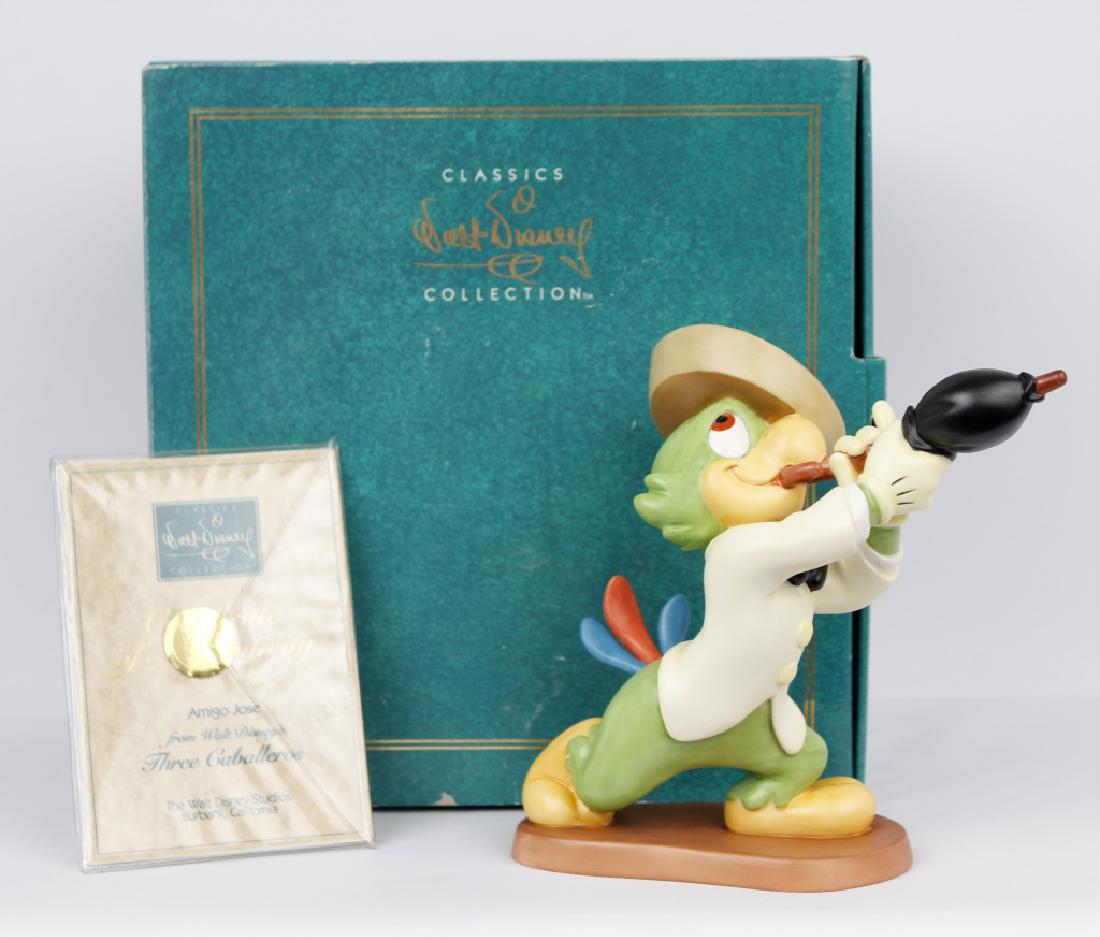 CLASSIC WALT DISNEY COLLECTION - THREE CABALLEROS: CLASSIC WALT DISNEY COLLECTION - THREE CABALLEROS Walt Disney's Classic Collection figurine. From the Three Caballeros, titled "Amigo Jose." Jose Carioca, marked with the Practical Pig's Trowel, 1995.