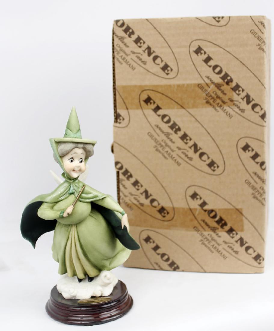GIUSEPPE ARMANI'S DISNEY COLLECTION - FAUNA: GIUSEPPE ARMANI'S DISNEY COLLECTION - FAUNA Giuseppe Armani figurine collection "Fauna". From Walt Disney's Sleeping Beauty, the "green" fairy godmother. Open edition Disney number 0609C. Made in Ital