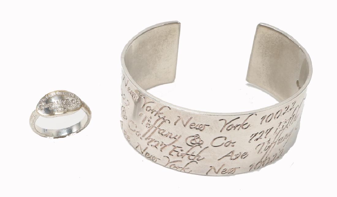 LADIES STERLING SILVER TIFFANY CO. RING & BRACELET (1 of 5)
