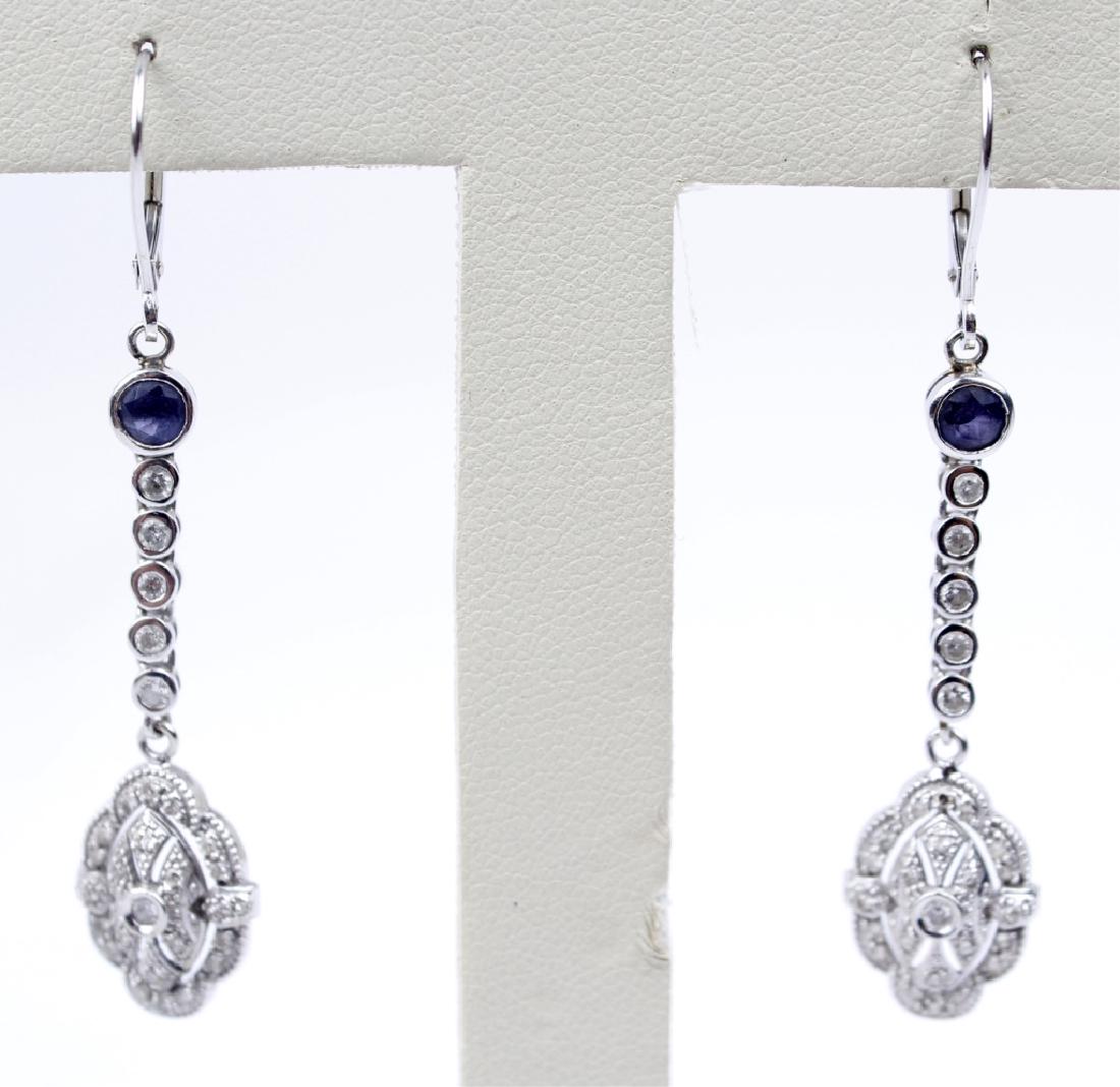 14K WHITE GOLD DIAMOND DROP EARRINGS (1 of 3)