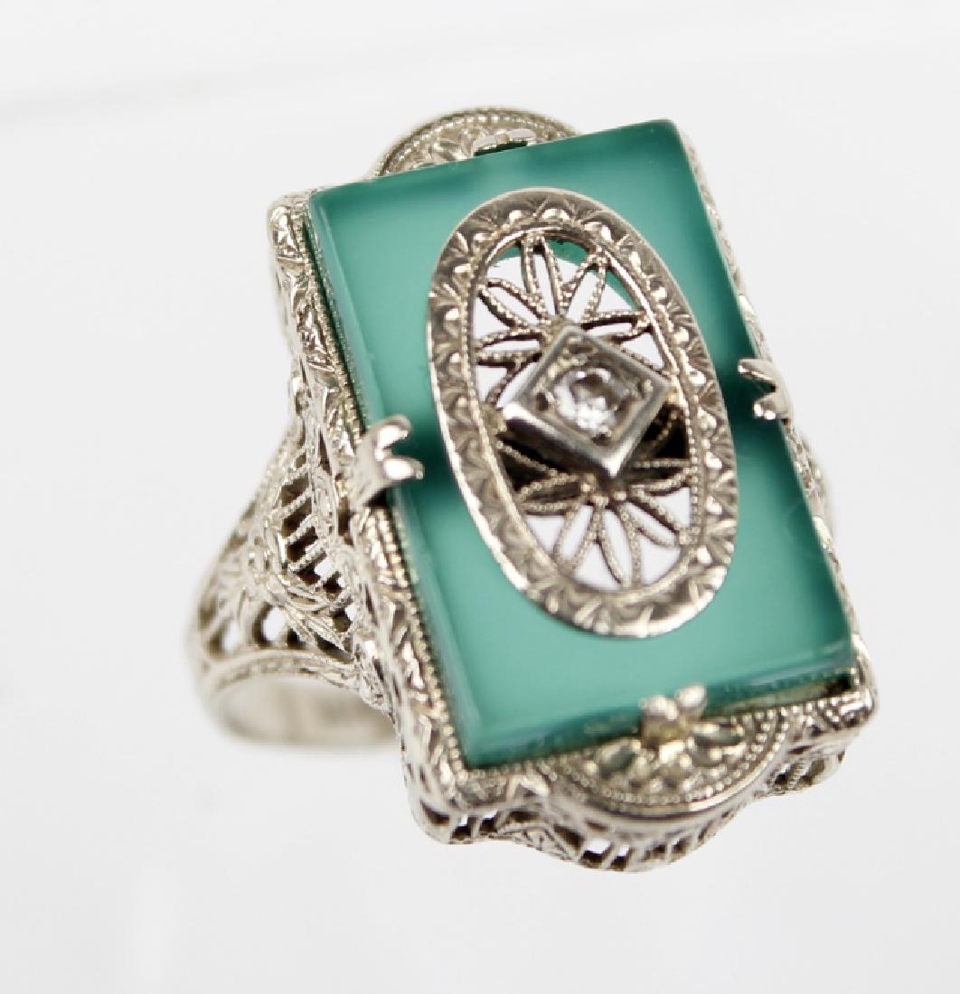 LADIES 14K WHITE GOLD CHRYSOPRASE RING (1 of 5)