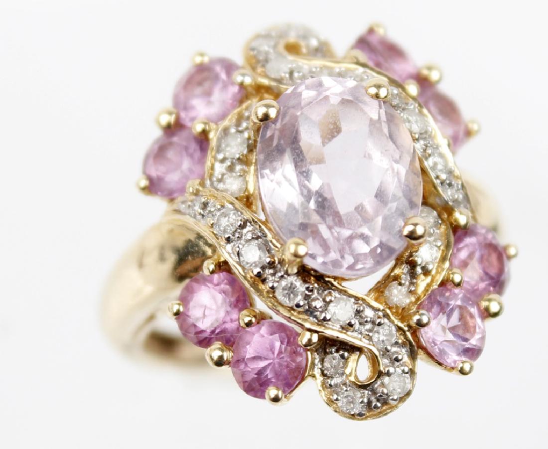 14K YELLOW GOLD AND PINK TOPAZ FASHION RING (1 of 4)