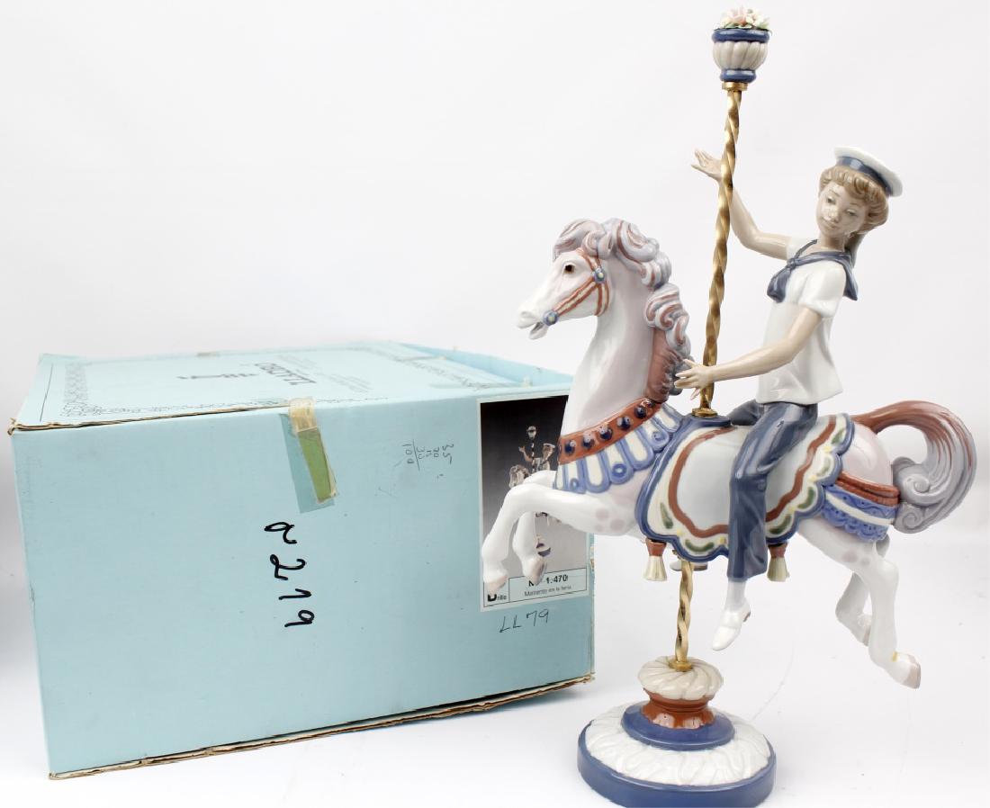 LLADRO PORCELAIN FIGURINE BOY ON CAROUSEL HORSE (1 of 4)