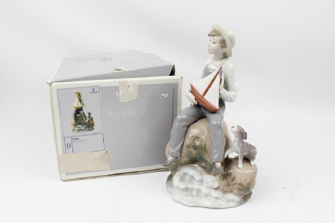 LLADRO PORCELAIN FIGURINE BOY WITH BOAT #5166 (1 of 3)
